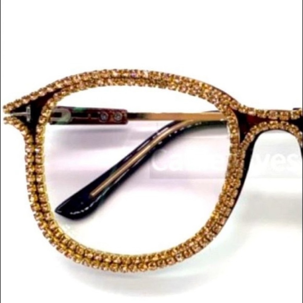 Callie lives Gold Rhinestone Glasses - Picture 3 of 8